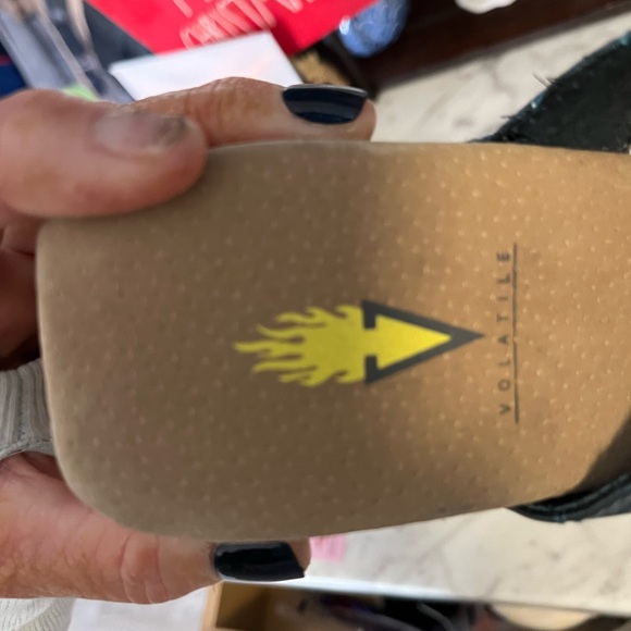 Volatile Teal and Tan Wedge Sandals NWOT - Picture 6 of 6